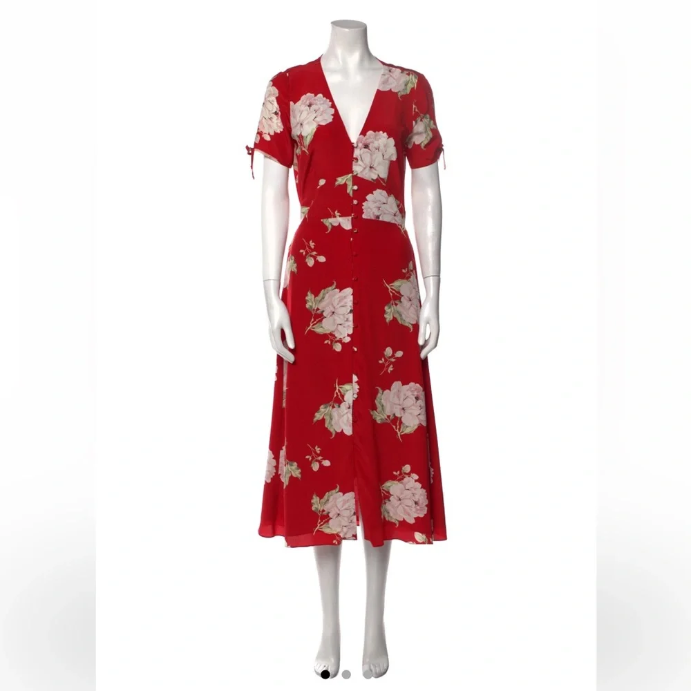 Intermix Lanoorya Silk Floral Dress Sz 4 - Picture 3 of 8